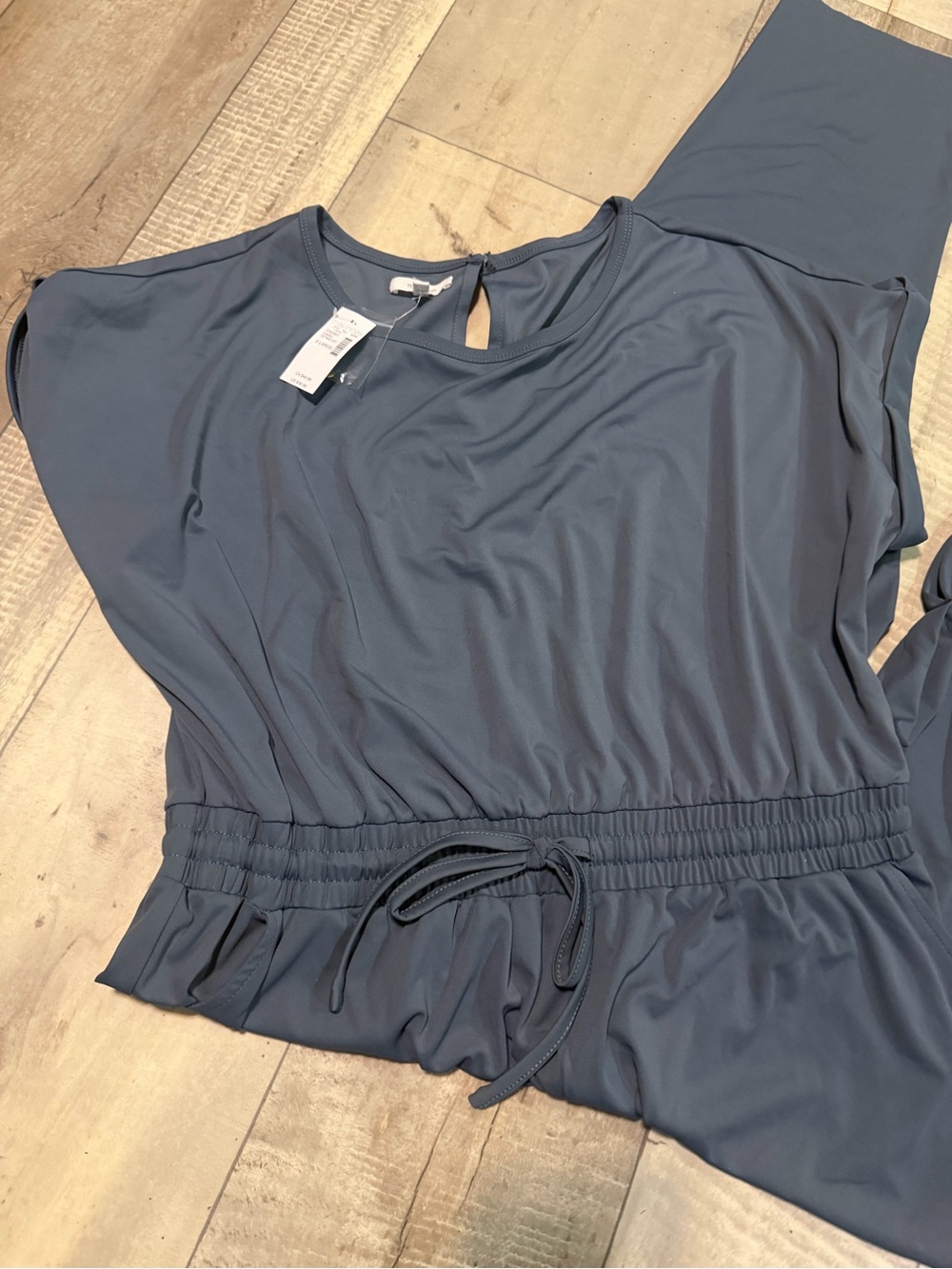 Maurices Slate Blue Drawstring Waist Romper
